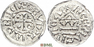 Денарий, Германия, Бавария, Heinrich II (1002-1024), м.д. Regensburg, монетарий OWИ, Hahn 1976, 27j1