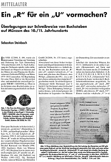 Steinbach S. Ein „R“ für ein „U“ vormachen? Überlegungen zur Schreibweise von Buchstaben auf Münzen des 10./11. Jahrhunderts