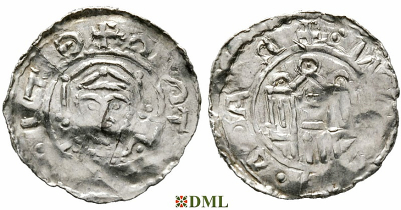 Денарий, Германия, Бавария, Henrich IV (1056-1106), м.д. Regensburg, Hahn 1976, 53