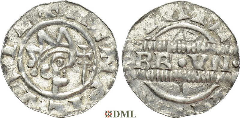 Денарий, Германия, Нижняя Лотарингия, Bruno III (1050-1057), м.д. Leeuwarden, Ilisch 2000, 21.14