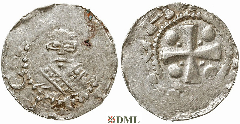 Денарий, Германия, Франкония, EB. Willigis (975-1011), м.д. Mainz, Dbg. 802