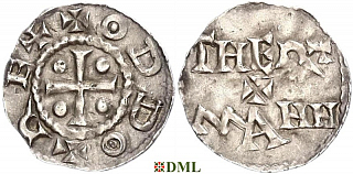 Денарий, Германия, Саксония, Otto III (983-1002), м.д. Dortmund, Dbg. 743