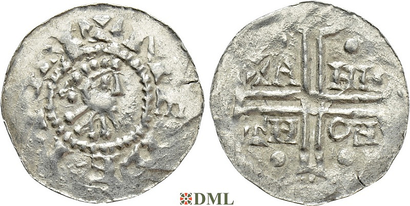Денарий, Германия, Нижняя Лотарингия, Gf. Hermann (1020-1051), м.д. Emden, Dbg. 772
