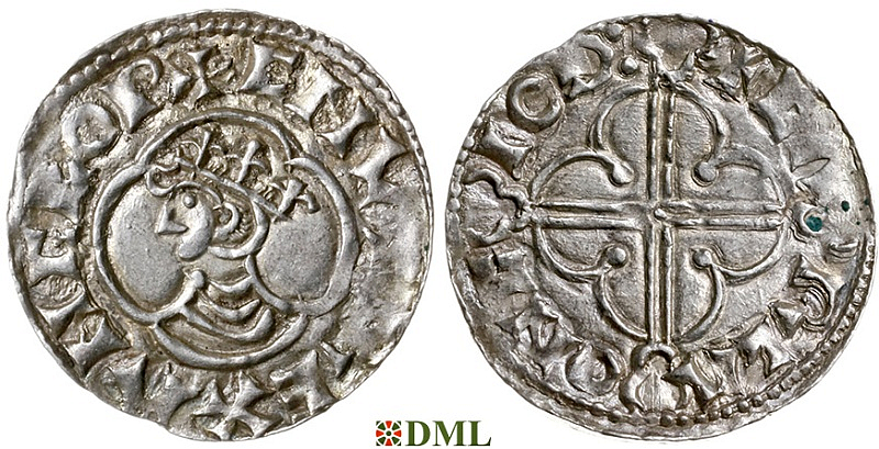 Денарий, Англия, Cnut (1016-1035), м.д. Gothabyrig, монетарий Carla, North 781