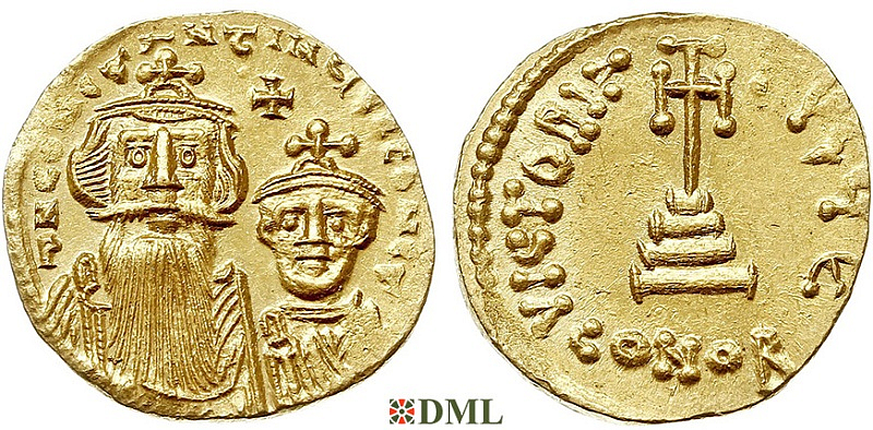 Солид, Византия, Constans II и Constantine IV (641-668), м.д. Constantinople