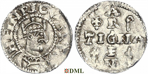Денарий, Германия, Швабия, Heinrich II (1002-1024), м.д. Strassburg, Dbg. 918