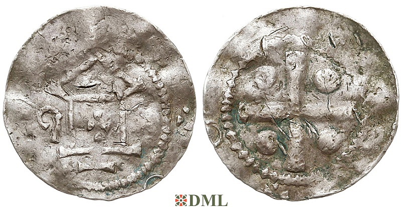 Денарий, Германия, Саксония, Bardo (1031-1051), м.д. Erfurt, Dbg. 878
