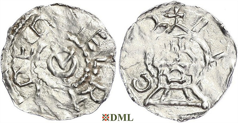 Денарий, Германия, Швабия, Ulrich I (1002-1026), м.д. Chur, Dbg. 984