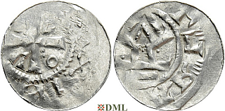 Денарий, Германия, Саксония, Нижняя Саксония , Otto III (983-1002), м.д. Goslar, type OAP
