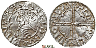 Денарий, Англия, Cnut  (1016-1035), м.д. Stamford, монетарий Cawelin, North 781