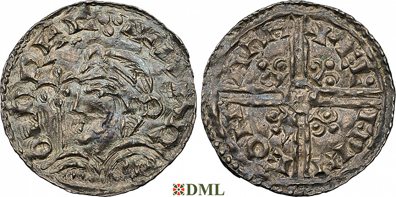 Денарий, Англия, Harold I (1035-1040), м.д. Southampton, монетарий Ælfwine, North 803