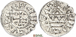 Денарий, Германия, Бавария, Heinrich II (1002-1024), м.д. Regensburg, монетарий OWИ, Hahn 1976, 27j1