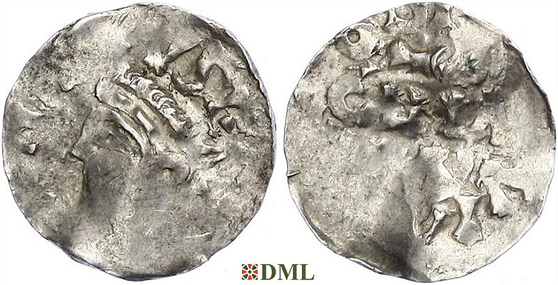 Денарий, Германия, Нижняя Лотарингия, Henrich II (1002-1024), м.д. Aachen, Ilisch 2014, 50.5  