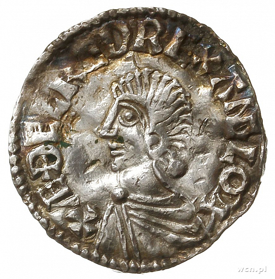 Денарий, Англия, Æthelred II (978-1016), м.д. Winchester, монетарий Byrhtnoth, North 774