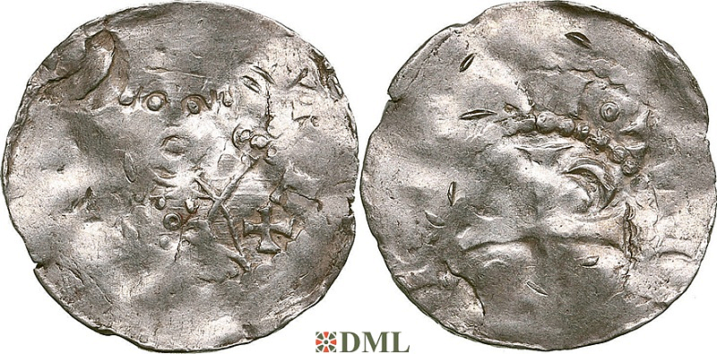 Денарий, Германия, Франкония, Heinrich III (1039-1056), м.д. Worms, Dbg. 846