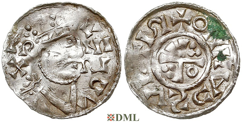 Денарий, Германия, Бавария, K. Heinrich II (1014-1024), м.д. Regensburg, Hahn 1976, 29a1