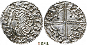 Денарий, Англия, Cnut (1016-1035), м.д. Salisbury, монетарий Ælfnoth, North 781