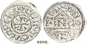 Обол, Германия, Бавария, Heinrich II (1002-1024), м.д. Regensburg, монетарий ENCO, Hahn 1976, 28d8