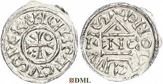 Обол, Германия, Бавария, Heinrich II (1002-1024), м.д. Regensburg, монетарий ENCO, Hahn 1976, 28d8