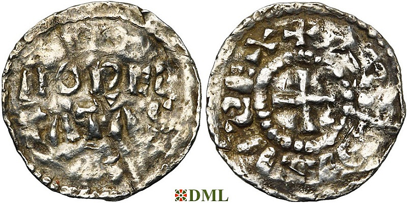 Денарий, Германия, Нижняя Лотарингия, Anonymous bishop, м.д. Dorestad, Ilisch 2000, 7