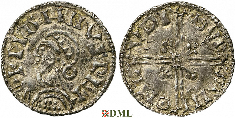 Денарий, Дания, Magnus I (1042-1047), м.д. Lund, Hbg. 6
