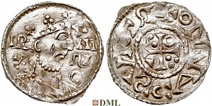 Денарий, Германия, Бавария, Heinrich II (1014-1024), м.д. Regensburg, Hahn 1976, 29a1