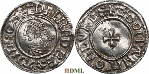 Денарий, Англия, Æthelred II (978-1016), м.д. London, монетарий Godman, North 777