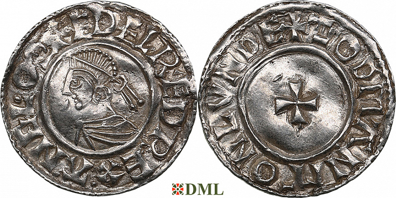 Денарий, Англия, Æthelred II (978-1016), м.д. London, монетарий Godman, North 777