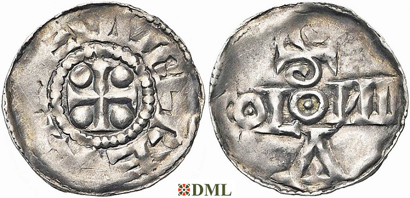 Денарий, Германия, Нижняя Лотарингия, Anonymous bishop, м.д. регион Meuse