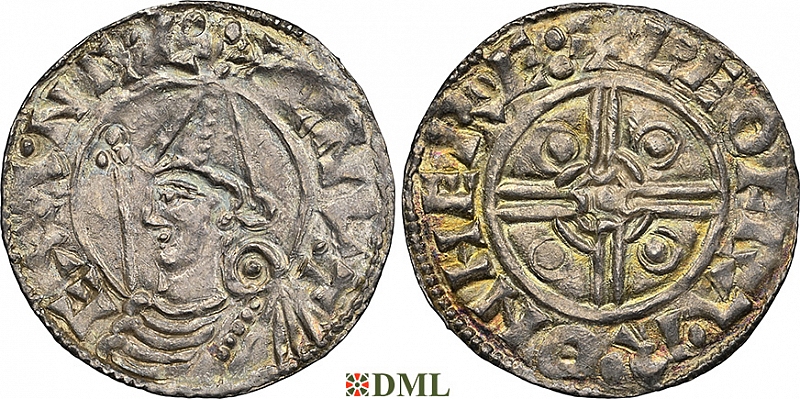 Денарий, Англия, Cnut  (1016-1035), м.д. Hereford, монетарий Leofgar, North 787