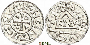Денарий, Германия, Бавария, Heinrich II (1002-1024), м.д. Regensburg, монетарий ENCO, Hahn 1976, 27d8
