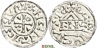Денарий, Германия, Бавария, Heinrich II (1002-1024), м.д. Regensburg, монетарий ENCO, Hahn 1976, 27d8