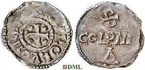 Денарий, Германия, Нижняя Лотарингия, Karl der Einfältige (898-923), м.д. Koln, Dbg 