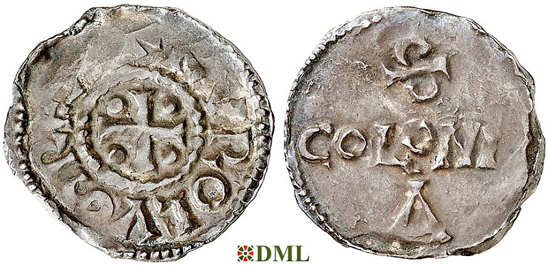 Денарий, Германия, Нижняя Лотарингия, Karl der Einfältige (898-923), м.д. Koln, Dbg 