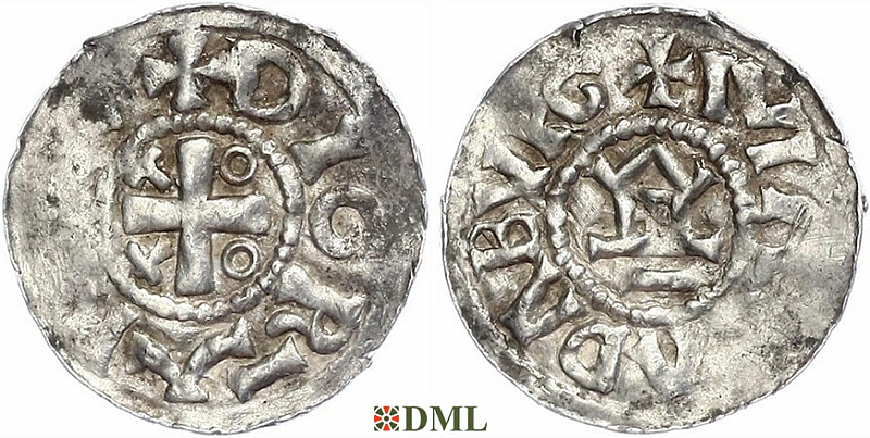 Денарий, Германия, Саксония, Otto III (983-1002), м.д. Magdeburg, Dbg. 639