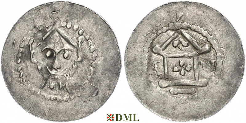 Денарий, Германия, Саксония, Heinrich III (1039-1056), м.д. Erfurt, Dbg. 885