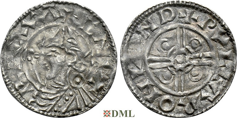 Денарий, Англия, Cnut (1016-1035), м.д. London, монетарий Wulgar, North 787