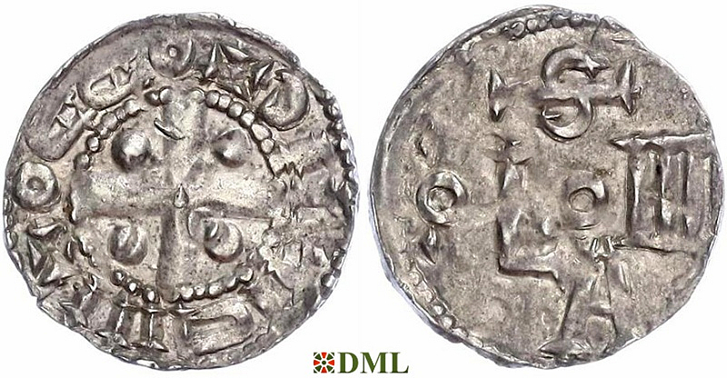 Денарий, Германия, Саксония, Anonymous bishop, м.д. Soest, Dbg. 
