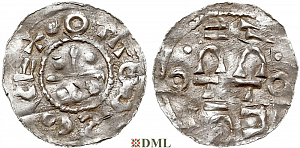 Денарий, Германия, Швабия, Otto I - Otto III (973-1002), м.д. Esslingen, Dbg. 1271