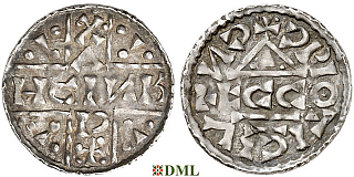 Денарий, Германия, Бавария, Heinrich V (1018-1023), м.д. Regensburg, монетарий ECCO, Hahn 1976, 31d1