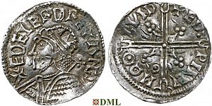 Денарий, Англия, Æthelred II (978-1016), м.д. London, монетарий Eadwine, North 775