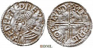 Денарий, Англия, Æthelred II (978-1016), м.д. London, монетарий Leofric, North 774