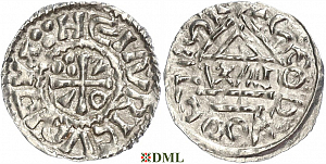 Денарий, Германия, Бавария, Heinrich II (1002-1024), м.д. Salzburg, монетарий WΛ, Hahn 1976, 89b2
