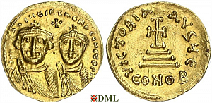 Солид, Византия, Heraclius (610-641) и Heraclius Constantine (613–641), м.д. Constantinople