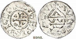 Денарий, Германия, Швабия, Siegfried I (1000-1006), м.д. Augsburg, монетарий WI, Hahn 1976, 141a1