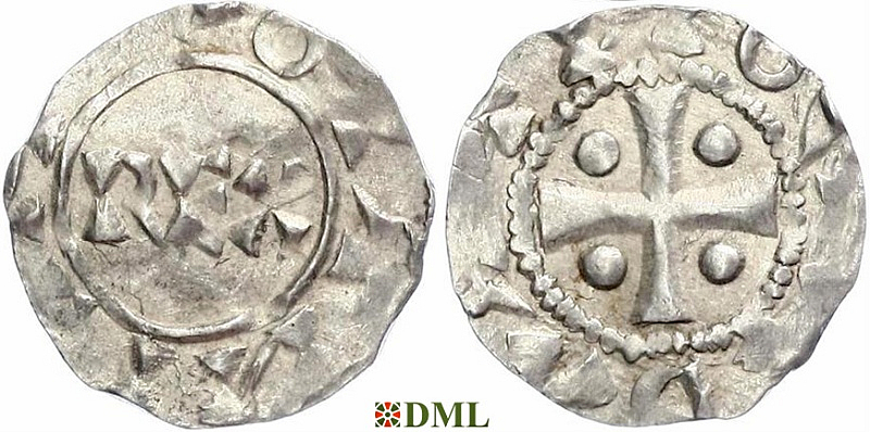 Денарий, Германия, Нижняя Лотарингия, Heinrich II (1002-1024), м.д. Deventer, Ilisch 2000, 1.5