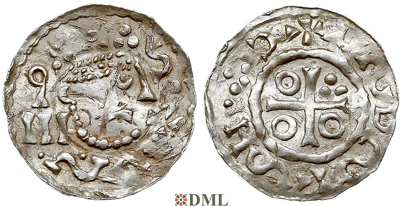 Денарий, Германия, Бавария, Heinrich II (1002-1024), м.д. Salzburg, Hahn 1976, 94E.3