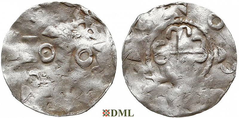 Денарий, Германия, Нижняя Лотарингия, Otto III (983-1002), м.д. Nijmegen-Tiel, Ilisch 2000, 8.9