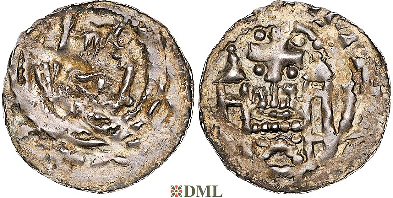 Денарий, Германия, Саксония, EB. Hartwig (1079-1102), м.д. Magdeburg, Dbg. 651