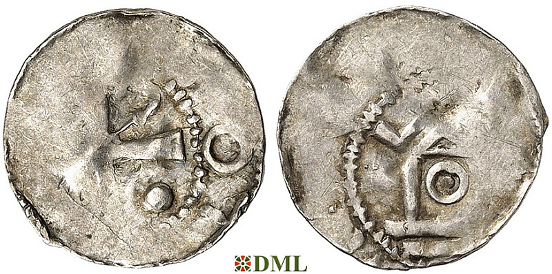 Денарий, Германия, Франкония, Otto III (983-1002), м.д. Worms, Dbg. 844